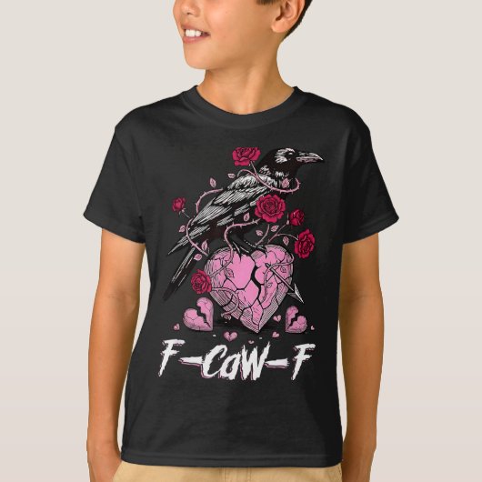 Funny Crow F-caw-f Valentines Day Black Bird Fcawf T-shirt (Voorkant)