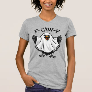 Funny Crow Ghost "F-CAW-F" Halloween, Spooky Humor T-shirt