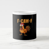 Funny Crow Humor Gothic F-Caw-F Grote Koffiekop (Voorkant)