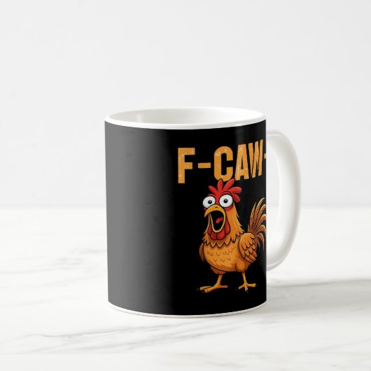 Funny Crow Humor Gothic F-Caw-F Koffiemok (Voorkant rechts)