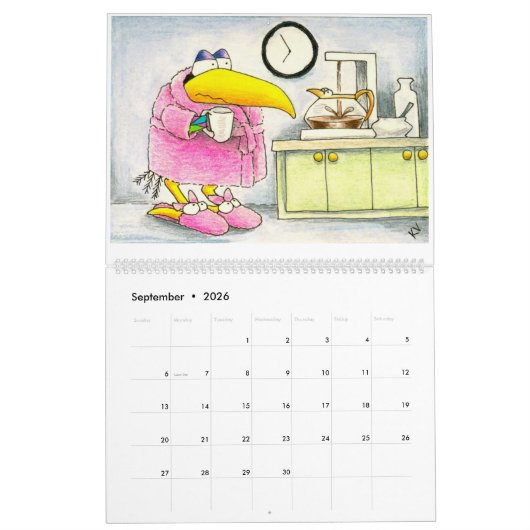 Funny crow-kalender kalender (Sep 2026)
