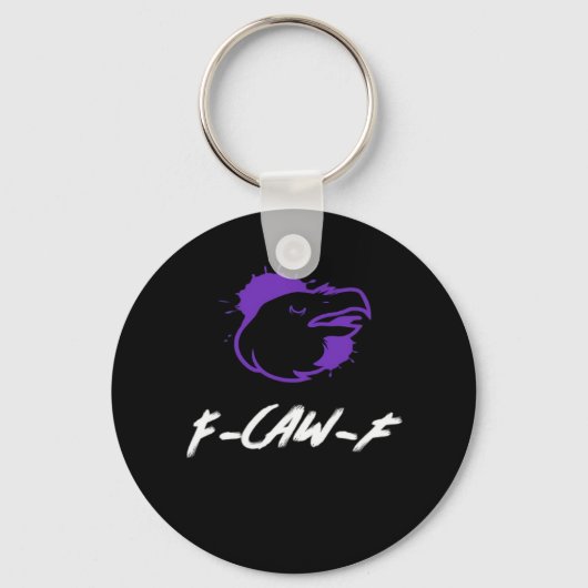 Funny Crow Logo F-Caw-F – Caws For Attention! Clas Sleutelhanger (Voorkant)