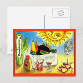 Funny Crow Summer Vacation briefkaart (Voorkant / Achterkant)