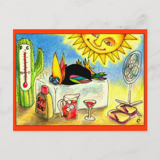 Funny Crow Summer Vacation briefkaart