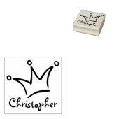 Funny Crown black + je rug. en naam Rubberstempel (Gestempeld)