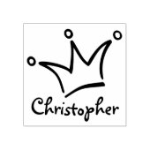 Funny Crown black + je rug. en naam Rubberstempel (Afrduk)
