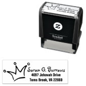 Funny Crown black + je rug. en naam Zelfinktende Stempel (In situ)