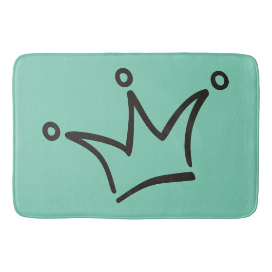 Funny Crown black + je rug. en tekst Badmat (Voorkant)