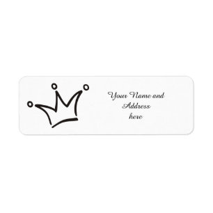 Funny Crown black + je rug. en tekst Etiket