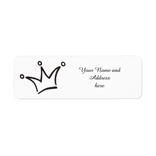 Funny Crown black + je rug. en tekst Etiket (Voorkant)