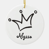 Funny Crown black + je rug. en tekst Keramisch Ornament (Voorkant)