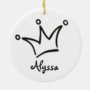Funny Crown black + je rug. en tekst Keramisch Ornament