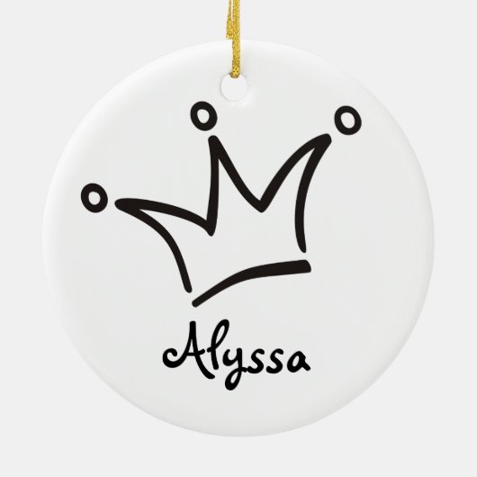 Funny Crown black + je rug. en tekst Keramisch Ornament (Achterkant)