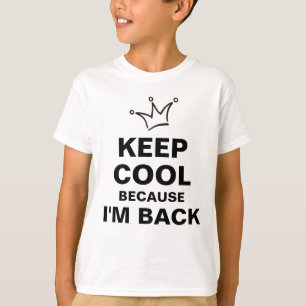 Funny Crown black & KEEP COOL + jouw tekst T-shirt