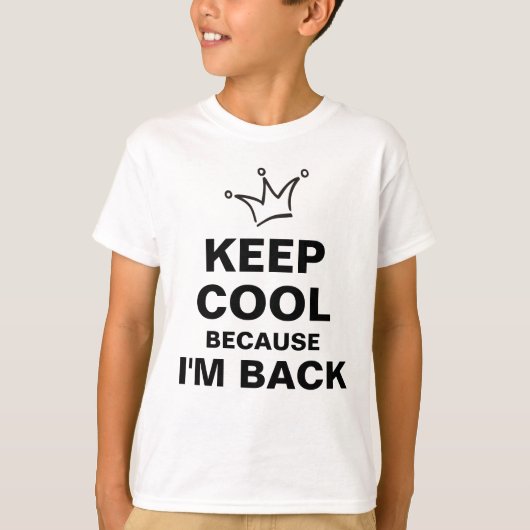 Funny Crown black & KEEP COOL + jouw tekst T-shirt (Voorkant)