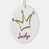 Funny Crown gold + je rug. en tekst Keramisch Ornament (Rechts)