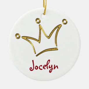 Funny Crown gold + je rug. en tekst Keramisch Ornament
