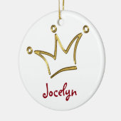 Funny Crown gold + je rug. en tekst Keramisch Ornament (Links)