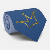 Funny Crown gold + je rug. en tekst Stropdas (Opgerold)