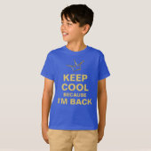 Funny Crown gold & KEEP COOL + jouw tekst T-shirt (Voorkant volledig)