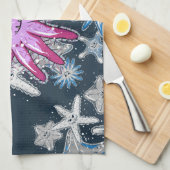 Funny Crown-of-Thorns Starfish with a smirk Theedoek (Quarter Fold)