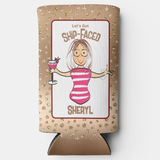 Funny Cruise Beach Girly Vakantie voor haar Drink Seltzer Blikjeskoeler (Voorkant)