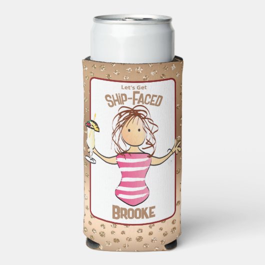 Funny Cruise Beach Vacking for her Tropical Seltzer Blikjeskoeler (Seltzer Voorkant)