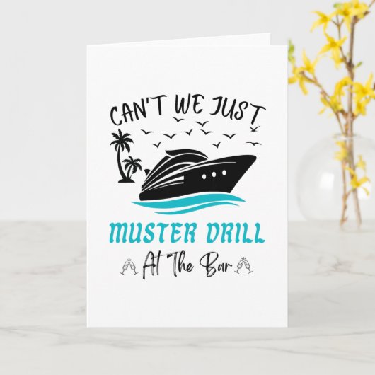 Funny Cruise Muster Drill Drinking Design  Kaart (Gele Bloem)