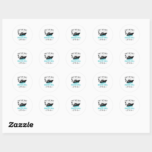 Funny Cruise Muster Drill Drinking Design  Ronde Sticker (Vel)