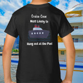  Funny Cruise Pool  Kids Black Personalize T-Shirt