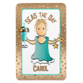 Funny Cruise Ship door Zeeen de Dag Roos Gold Magneet (Verticaal)