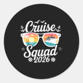 Funny Cruise Squad 2026 Summer Vacation Matching F Ronde Sticker (Voorkant)
