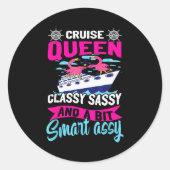 Funny Cruising Cruise Queen Cly Sy Smart Y  Ronde Sticker (Voorkant)