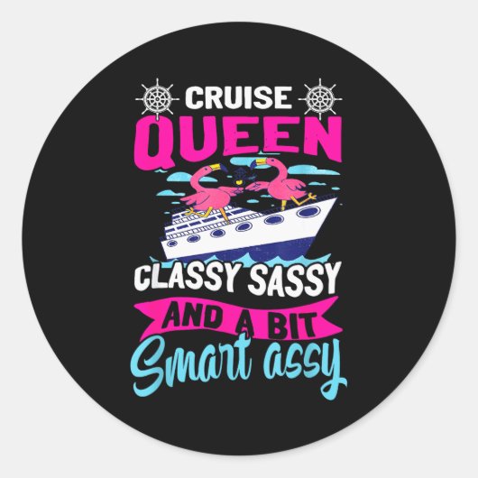 Funny Cruising Cruise Queen Cly Sy Smart Y Ronde Sticker (Voorkant)