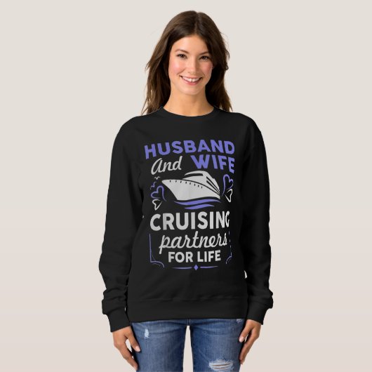 Funny Cruising Design For Husband Wife Couples Cru Trui (Voorkant volledig)