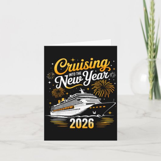 Funny Cruising Into 2026 New Year Matching Family  Kaart (Voorkant)