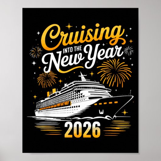 Funny Cruising Into 2026 New Year Matching Family  Poster (Voorkant)