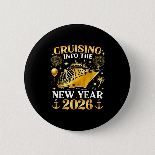 Funny Cruising Into 2026 New Year Matching Family Ronde Button 5,7 Cm (Voorkant)