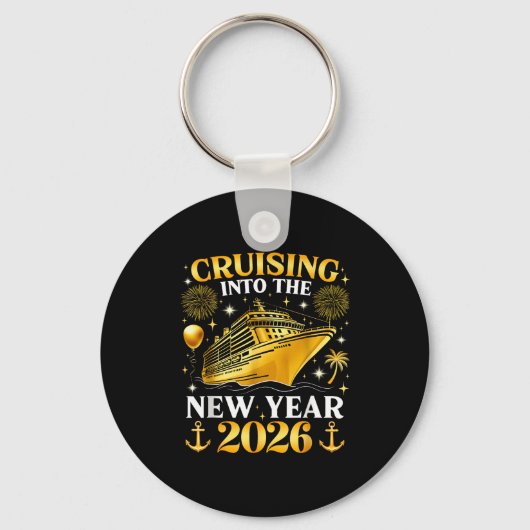Funny Cruising Into 2026 New Year Matching Family  Sleutelhanger (Voorkant)