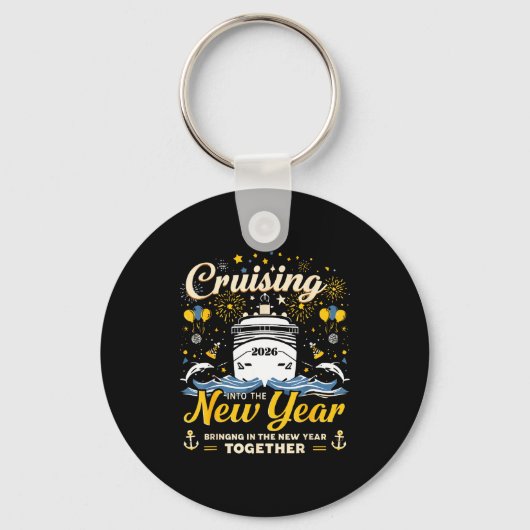 Funny Cruising Into 2026 New Year Matching Family  Sleutelhanger (Voorkant)