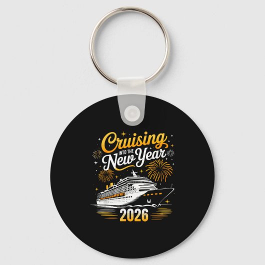 Funny Cruising Into 2026 New Year Matching Family Sleutelhanger (Voorkant)