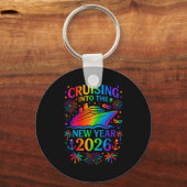 Funny Cruising Into 2026 New Year Ship Vacation Fa Sleutelhanger (Voorkant)