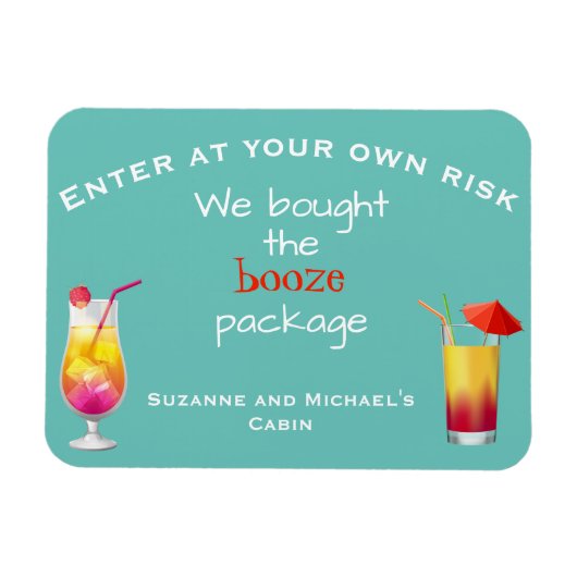 Funny Cruse Deuren Gepersonaliseerde Booze Package Magneet (Horizontaal)