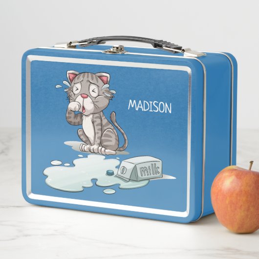 Funny Crying Cat Custom name lunchboxen (In situ)