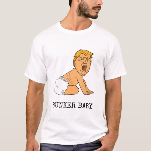 Funny Crying Donald Trump Bunker Baby T-shirt (Voorkant)