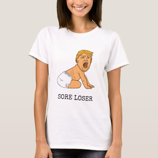 Funny Crying Donald Trump Sore Loser T-shirt (Voorkant)