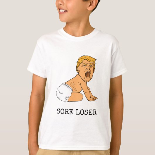 Funny Crying Donald Trump Sore Loser T-shirt (Voorkant)
