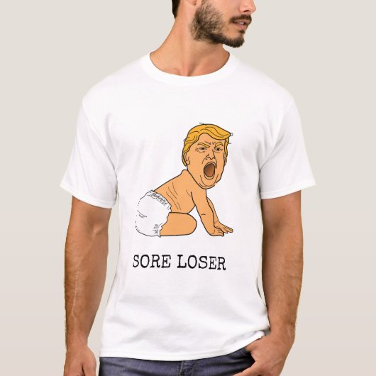 Funny Crying Donald Trump Sore Loser T-shirt (Voorkant)