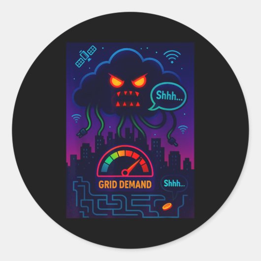 Funny Crypto Energy Environmental Satire Gift Ronde Sticker (Voorkant)