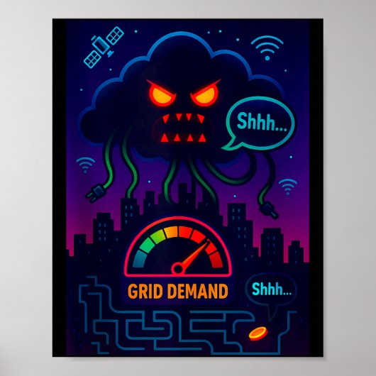 Funny Crypto Energy Environmental Satire Gift Tank Poster (Voorkant)
